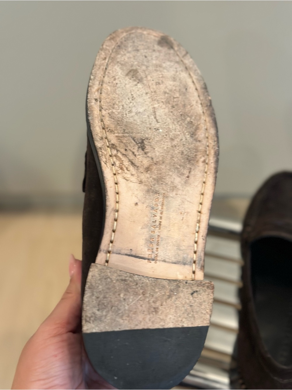 Freda Salvador Elba Espresso Suede Penny Loafers - Picture 11 of 13
